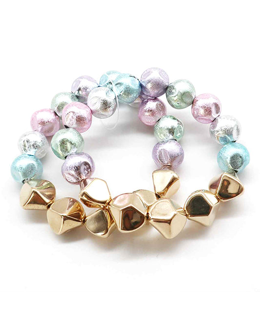 Shiny Metalic Beads Bracelet