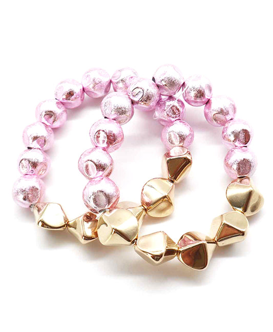 Shiny Metalic Beads Bracelet