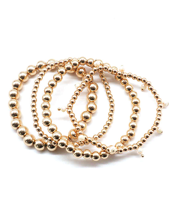 Metallic Beads w/ Stone Bracelet