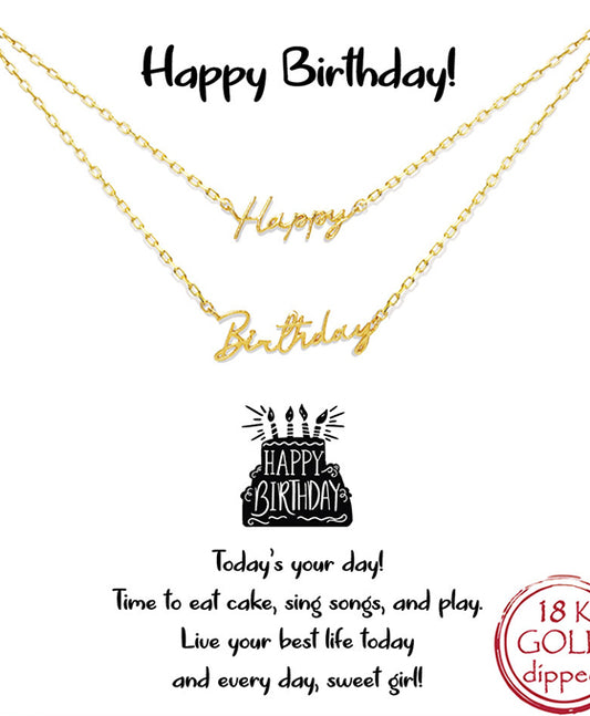 Happy Birthday Double Layer Necklace