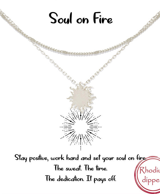 Double Layer Sun Pendant Necklace