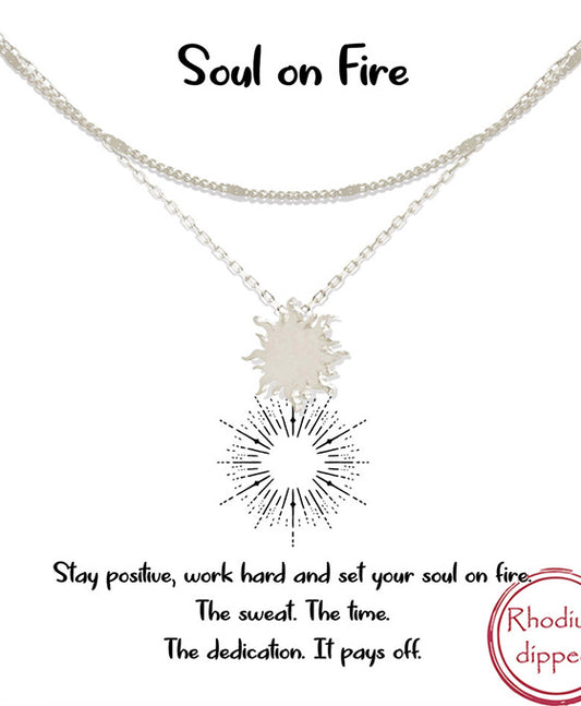 Double Layer Sun Pendant Necklace
