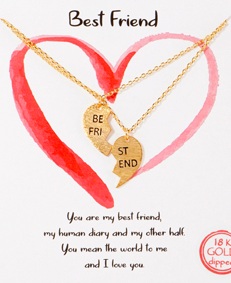 Best Friend Split Heart Necklace
