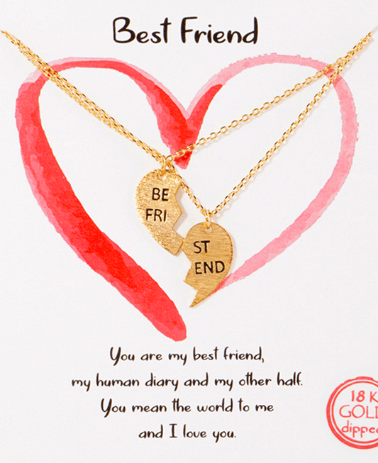 Best Friend Split Heart Necklace