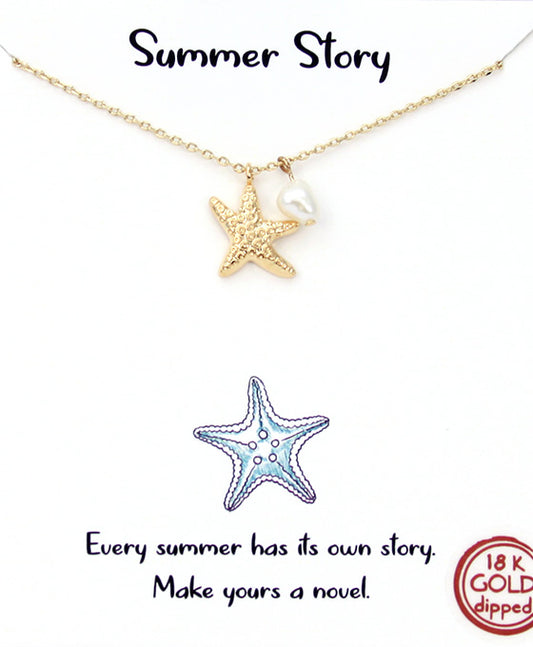 Starfish & Pearl Necklace