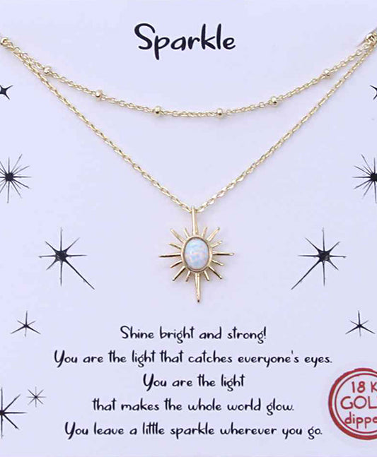 White Stone Light Pendant Necklace