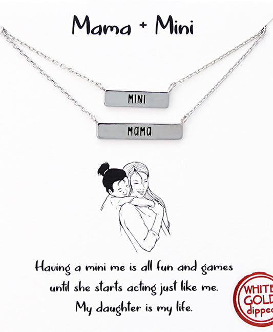 Mama & Mini Word Bar Necklace