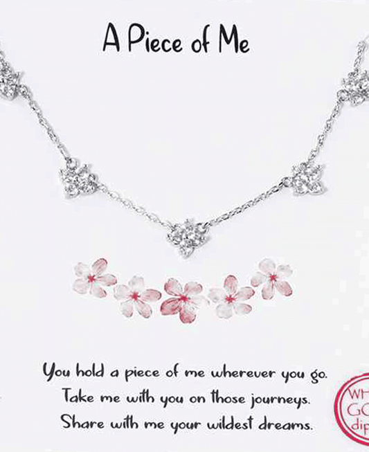CZ Flower Station Necklace