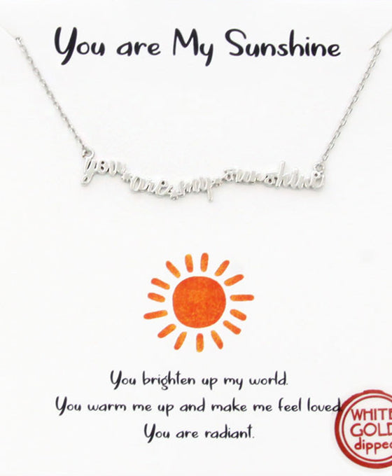 You are My Sunshine Words Necklace