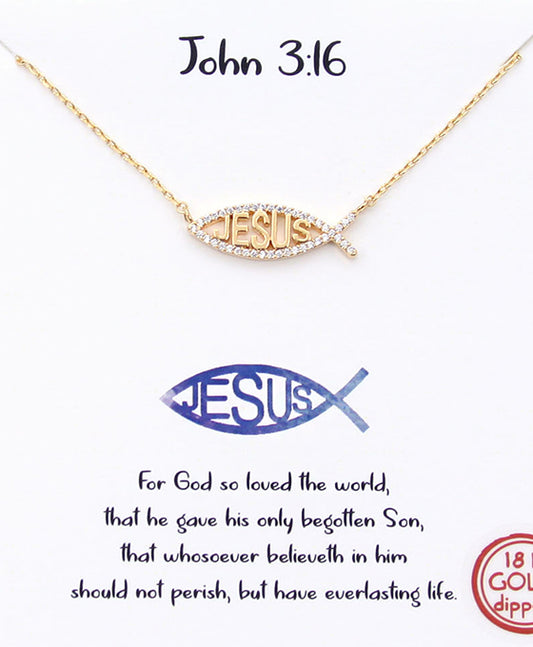 Jesus Fish Symbol Necklace