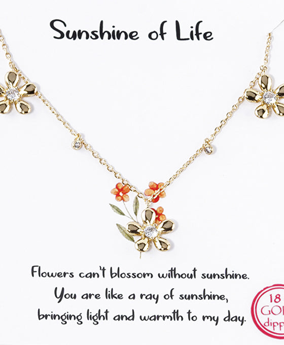 Flower CZ Necklace