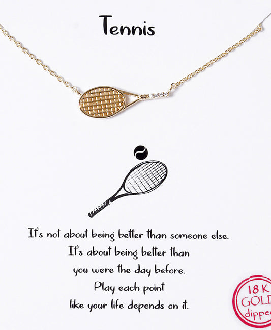 Tennis Racdquet Necklace