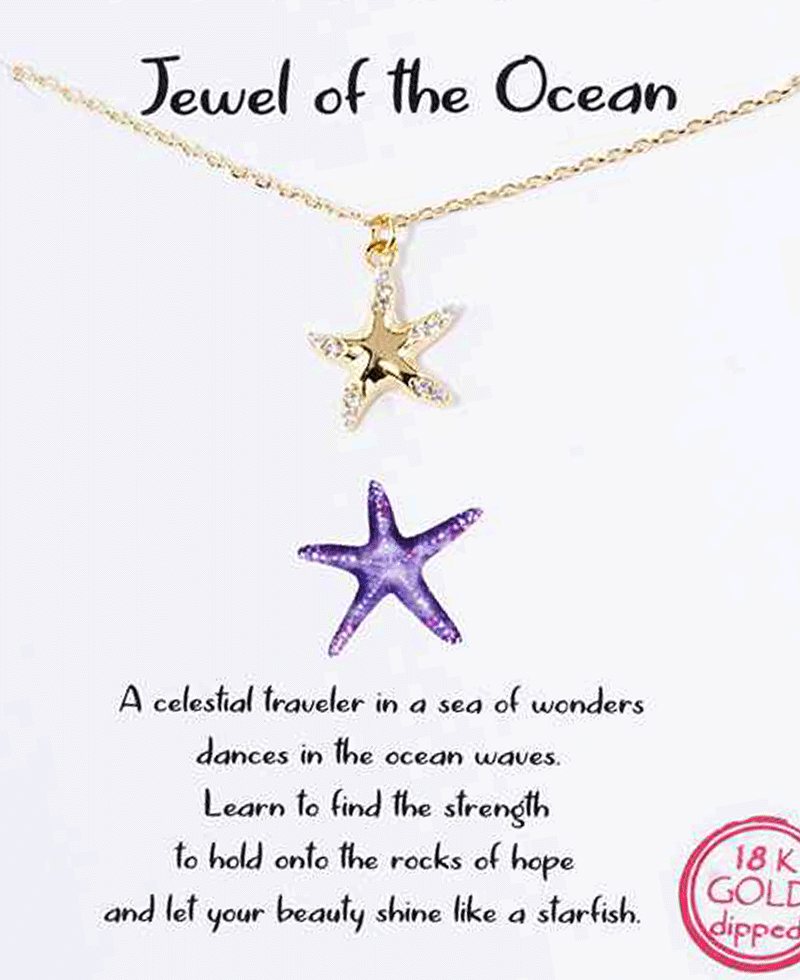 Starfish CZ Necklace