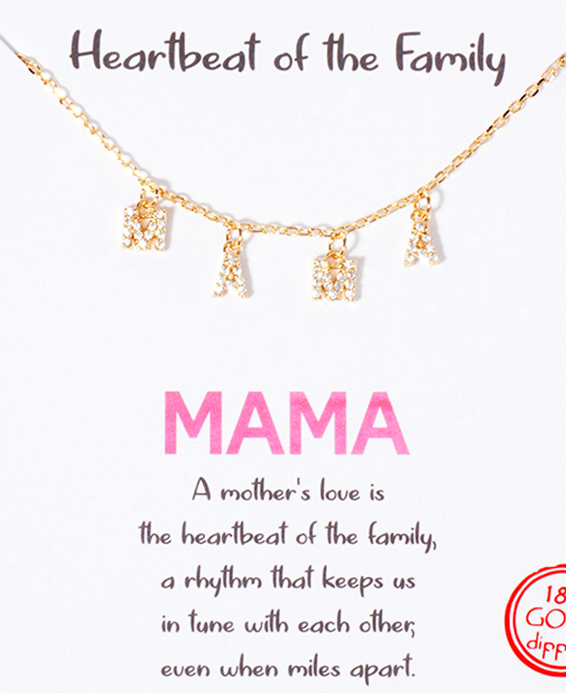 MAMA Letter CZ Necklace