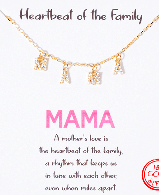 MAMA Letter CZ Necklace