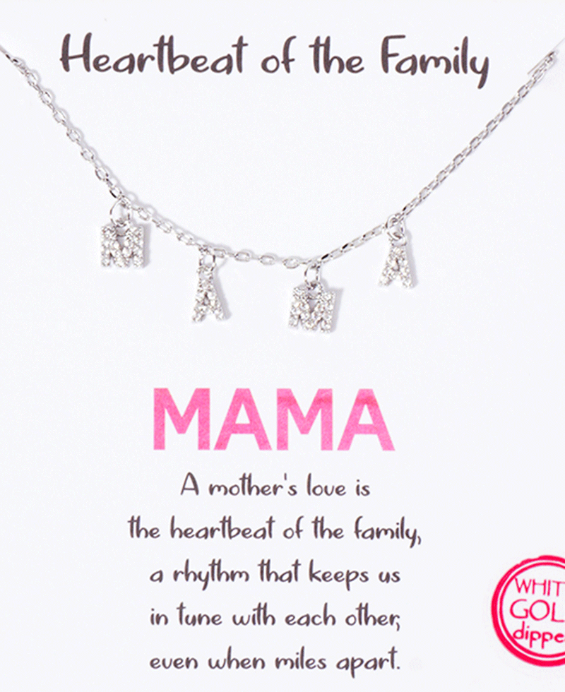 MAMA Letter CZ Necklace