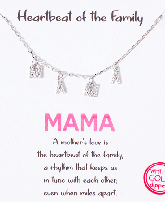 MAMA Letter CZ Necklace