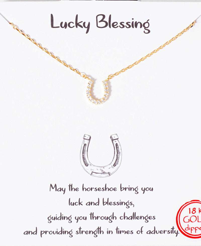Horse Shoe CZ Necklace