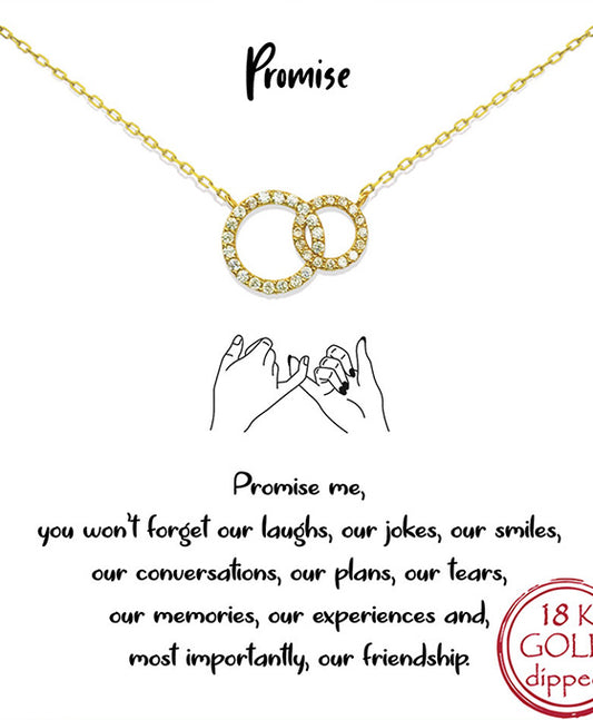 Double Circle Pave CZ Necklace