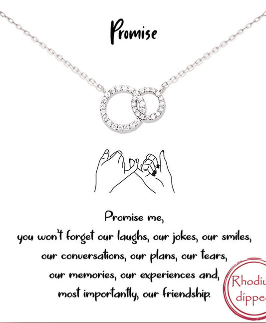 Double Circle Pave CZ Necklace