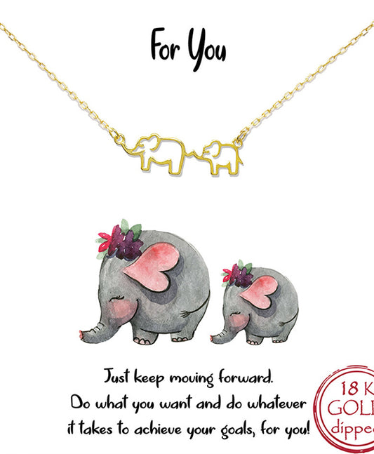 Two Elephant Necklace