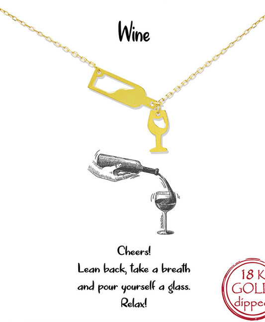 Wine Bottle & Glass Necklace