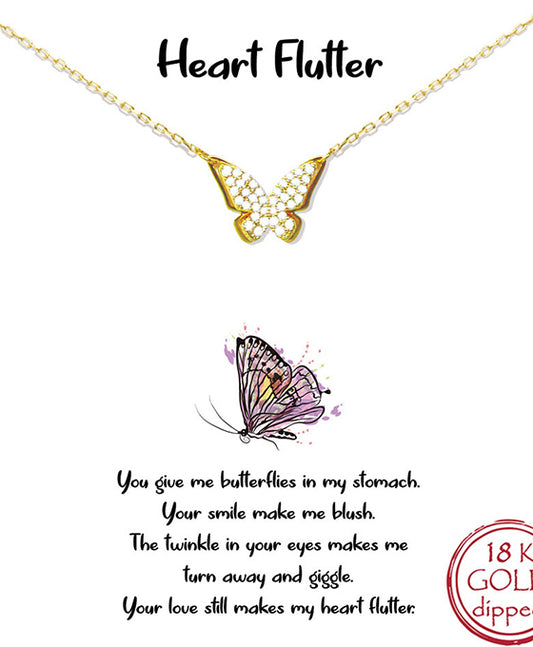 Pave CZ Butterfly Necklace