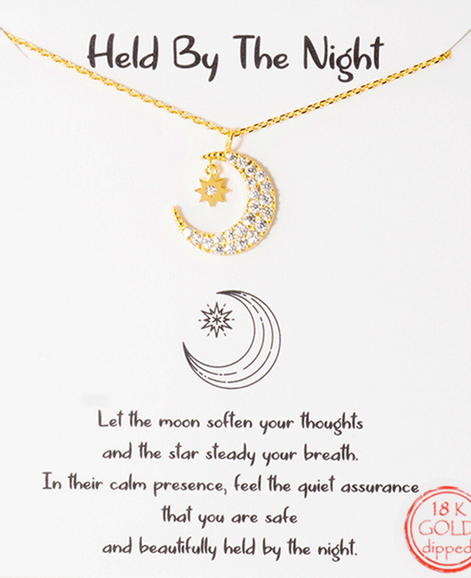 CZ Moon & Star Necklace