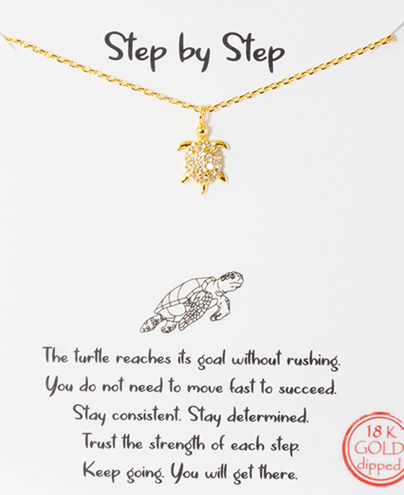 Pave CZ Turtle Necklace