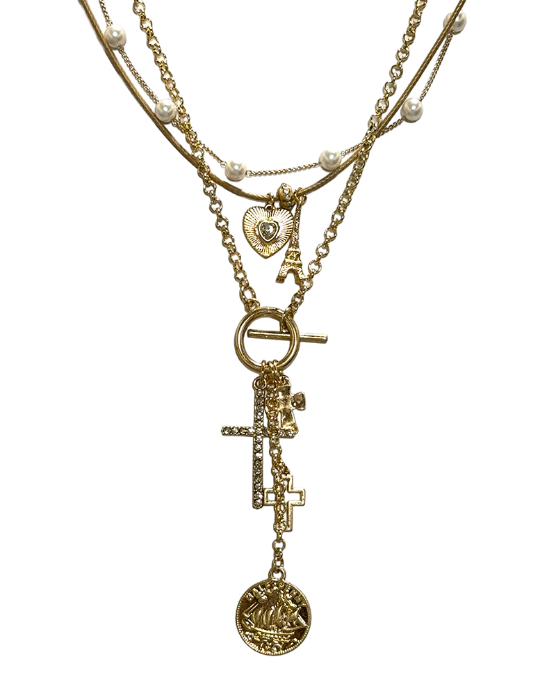 Multi Charm Layered Necklace