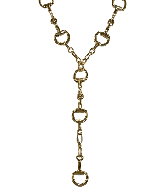 Horsebit Linked Y Drop Necklace