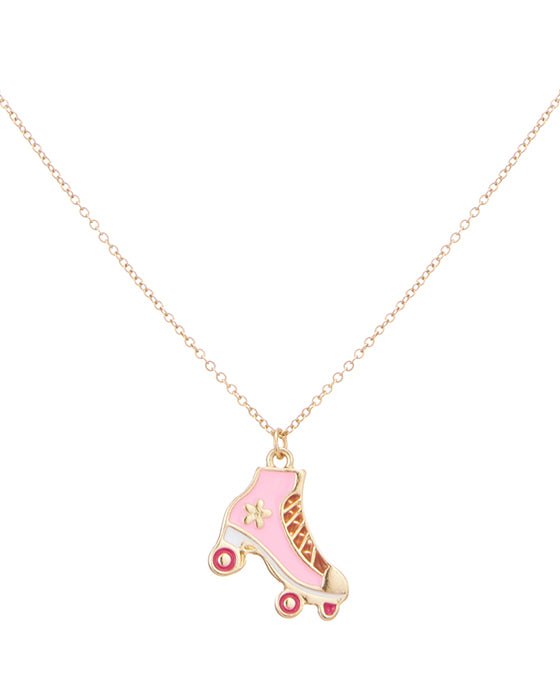 Enamel Roller Skate Pendant Necklace