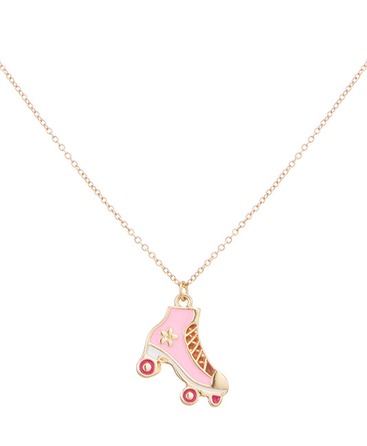 Enamel Roller Skate Pendant Necklace