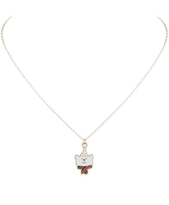 Christmas Bear Epoxy Necklace
