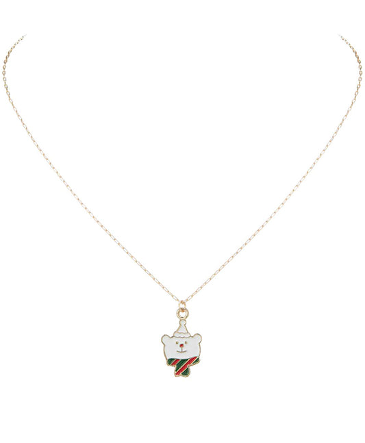 Christmas Bear Epoxy Necklace