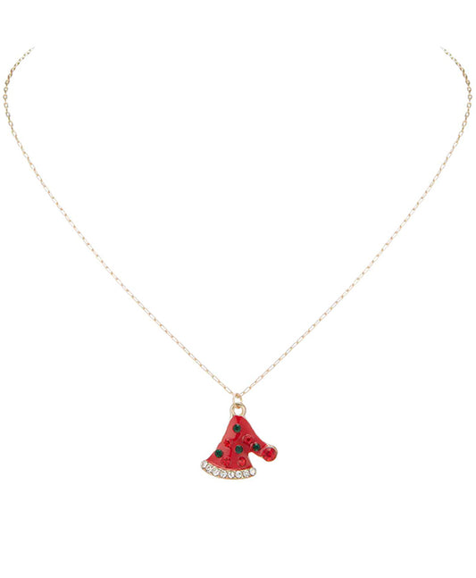 Christmas Santa Hat Epoxy Necklace