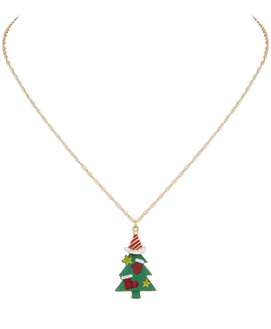 Christmas Tree Silicone Coating Necklace