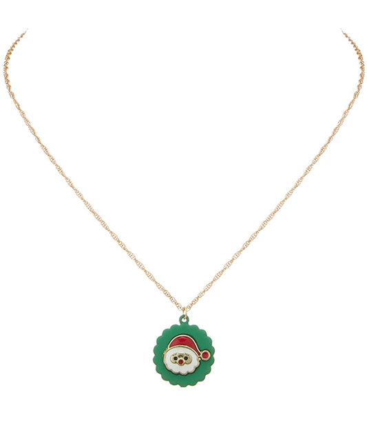 Christmas Santa Silicone Coating Necklace