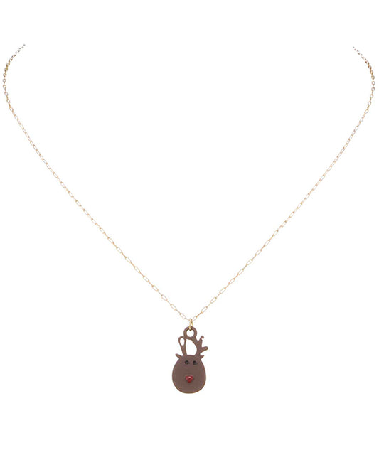 Christmas Rudolf Silicone Coating Necklace