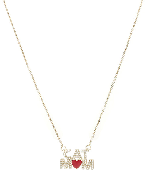Cat & Mom Pearl Necklace