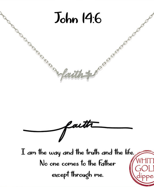 Faith Script w/Cross Necklace