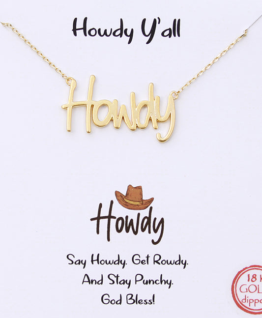 Howdy Word Necklace