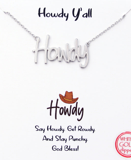 Howdy Word Necklace
