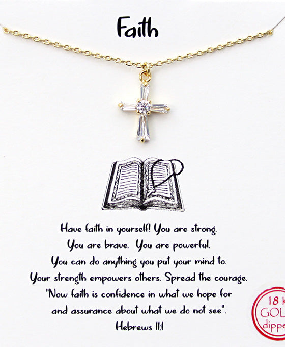 Cross CZ Pendant Necklace