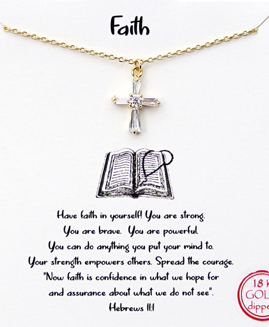 Cross CZ Pendant Necklace