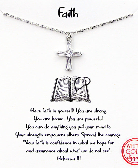 Cross CZ Pendant Necklace