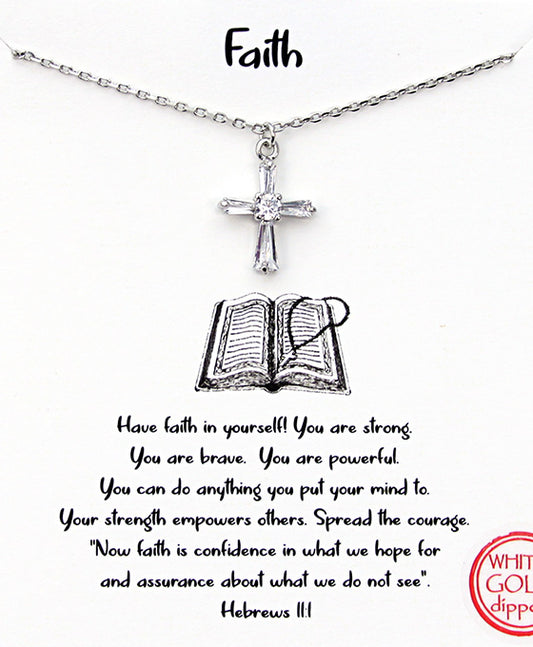 Cross CZ Pendant Necklace
