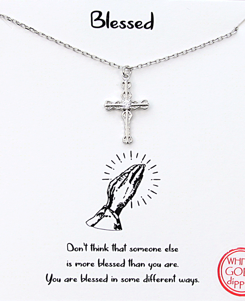 Cross CZ Pendant Necklace
