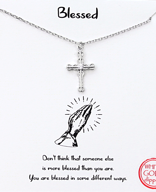 Cross CZ Pendant Necklace
