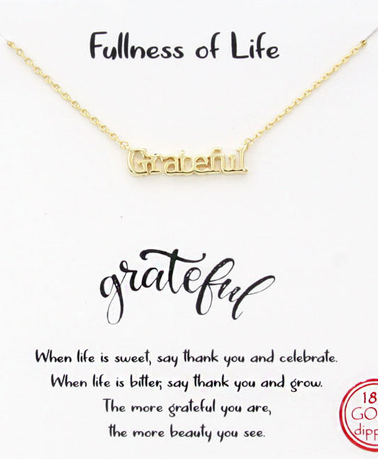 Grateful Word Necklace